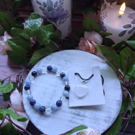 Clear Quartz, Angelite & Sodalite Crystal Wellbeing Set