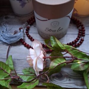 Stressless- Rosewood & Clear Quartz Mala Meditation Necklace