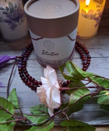 Intuition- Rosewood & Amethyst Mala Meditation Necklace