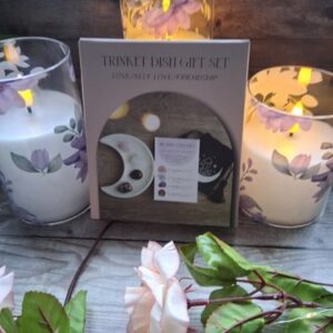 Ceramic Crescent Moon & Crystal Gift Set- Love & Self Love